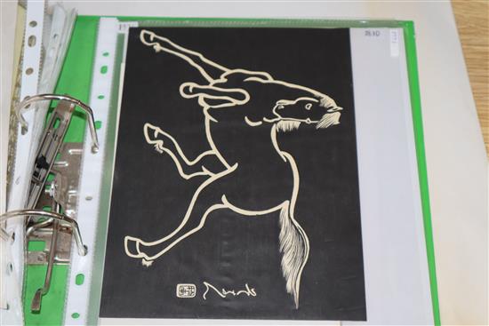 A group of assorted unframed Chinese drawings and prints
